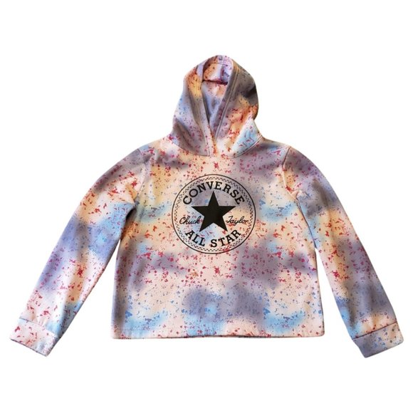 CONVERSE All-Over Print Cropped Pullover Hoodie - Picture 3 of 11